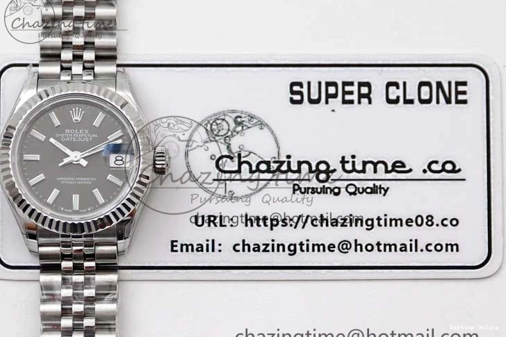 1231 Lady DateJust 28 SS TWF 1:1 Best Edition 904L Steel Black Dial on President Bracelet NH Unisex 2176